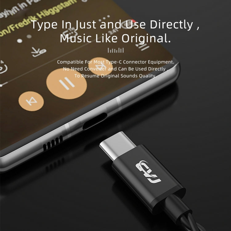 CVJ V6.TC Cable de auriculares de cobre sin oxígeno con decodificación digital tipo C de 1,25 m, 0.75mm, 0.78mm, MMCX
