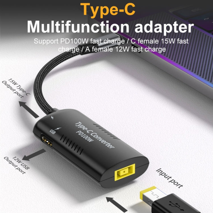 + Tipo-C + USB Hembra a Adaptador Multifunción Tipo-C, DC5521 / 5525, DC7406, DC7909, Square Port