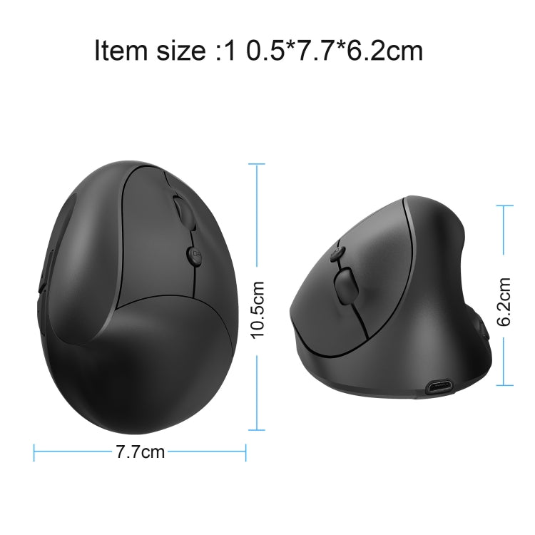 Ratón para juegos ergonómico vertical recargable inalámbrico X10 2.4G, X10 Rechargeable (Black), X10 Rechargeable (Grey)