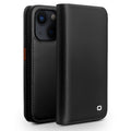 Estuche para teléfono de PU con tapa horizontal comercial QIALINO, For iPhone 14, For iPhone 14 Plus, For iPhone 14 Pro, For iPhone 14 Pro Max