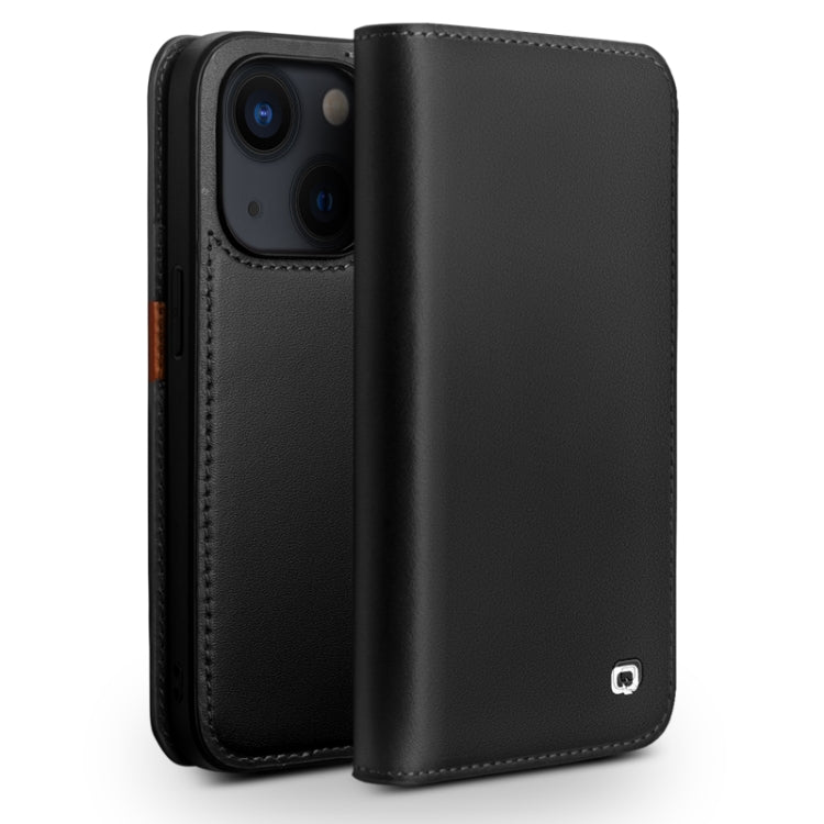Estuche para teléfono de PU con tapa horizontal comercial QIALINO, For iPhone 14, For iPhone 14 Plus, For iPhone 14 Pro, For iPhone 14 Pro Max