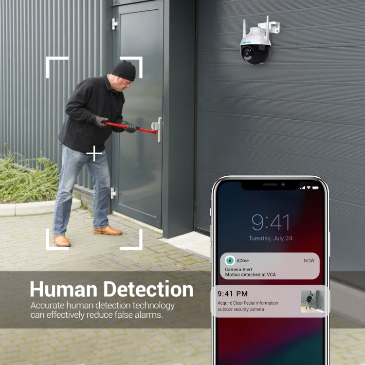 ESCAM QF300 Cámara IP WiFi inteligente de 3MP compatible con detección de humanoide AI/seguimiento automático/almacenamiento en la nube/visión nocturna de voz bidireccional, US Plug, UK Plug, AU Plug, EU Plug