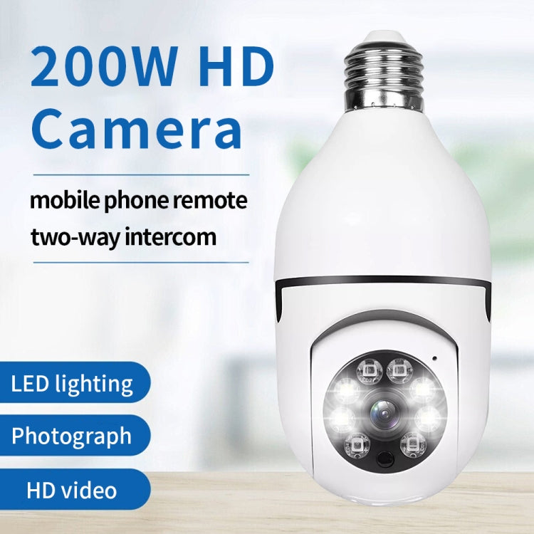 A6 2MP HD Bombilla WiFi Cámara Soporte Detección de movimiento/Audio bidireccional/Visión nocturna/Tarjeta TF, Without Memory Card