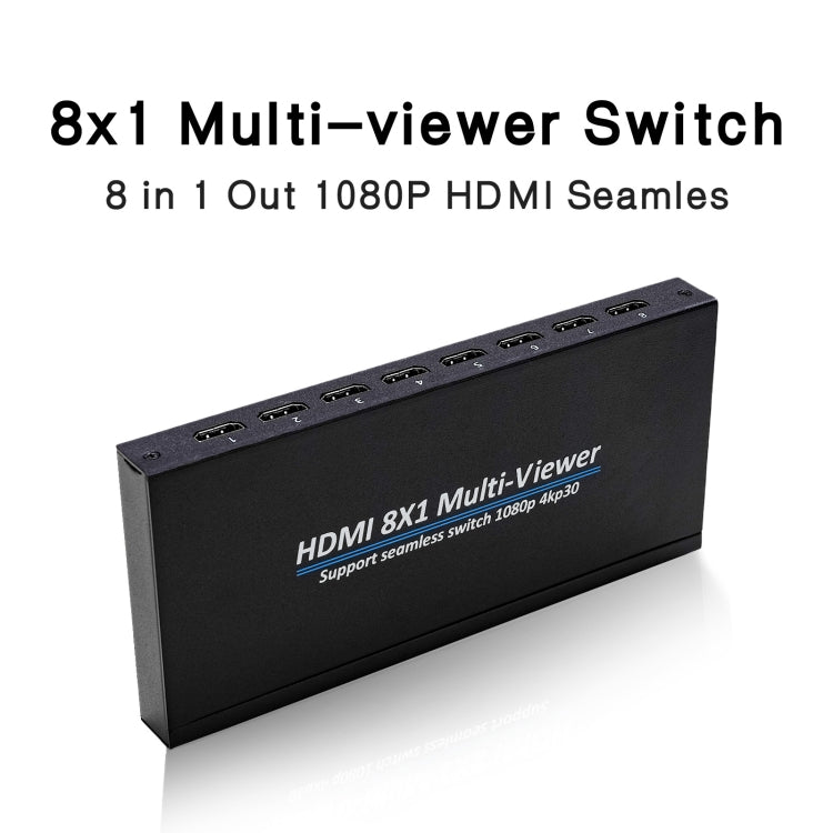 El multivisor HDMI NK-818 8x1 admite conmutador continuo 1080P, enchufe de EE. UU., NK-818, US Plug