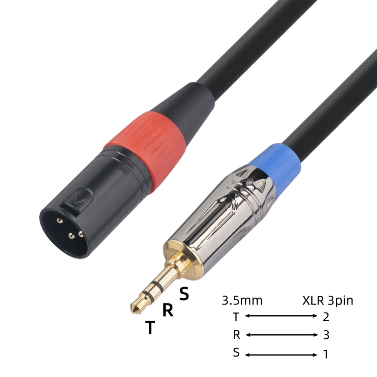 TC194BUXK108-03 Cable de audio para micrófono TRS macho a XLR macho de 3,5 mm, longitud: 30 cm, 3.5mm M to XLR M