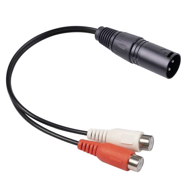 3713 Cable de audio XLR macho de 3 pines a 2 x RCA hembra, longitud: 20 cm, XLR M to 2 x RCA F