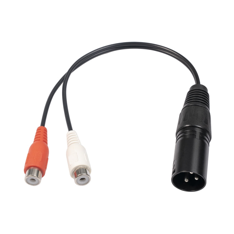 3713 Cable de audio XLR macho de 3 pines a 2 x RCA hembra, longitud: 20 cm, XLR M to 2 x RCA F