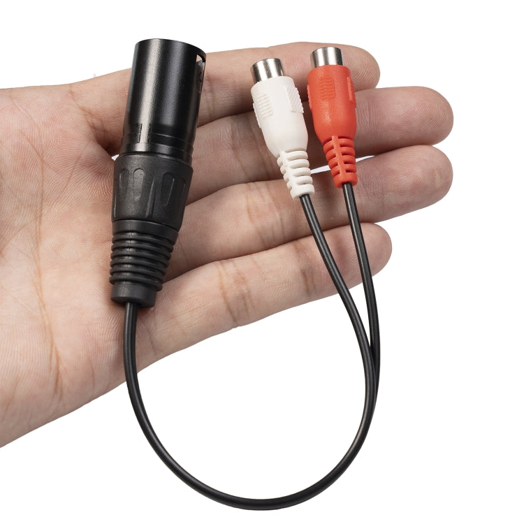 3713 Cable de audio XLR macho de 3 pines a 2 x RCA hembra, longitud: 20 cm, XLR M to 2 x RCA F