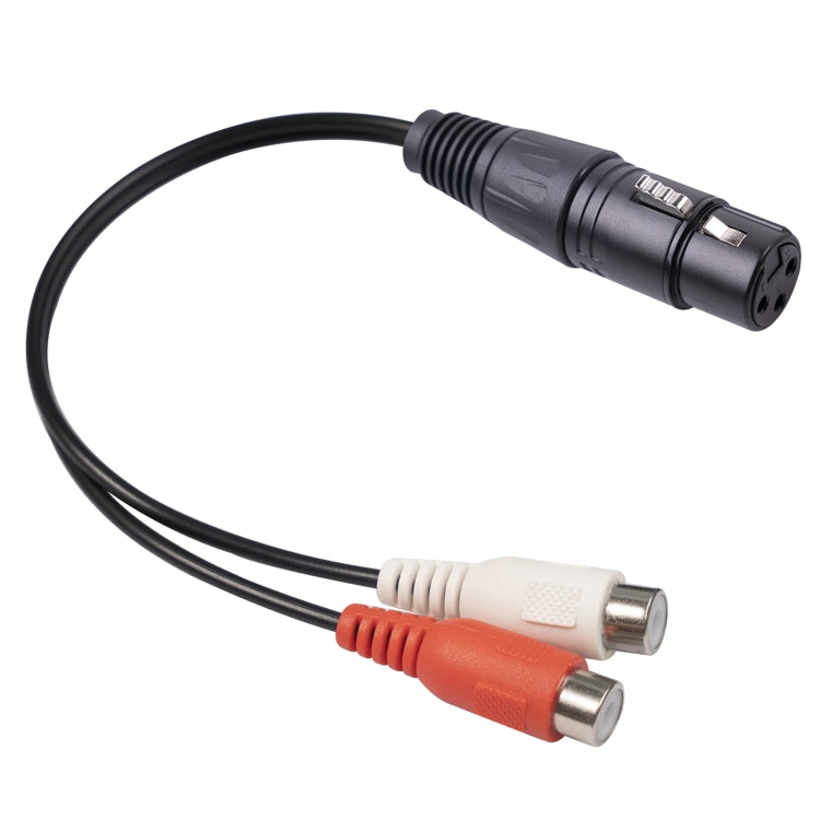 3714 Cable de audio XLR hembra de 3 pines a 2 x RCA hembra, longitud: 20 cm, XLR F to 2 x RCA F