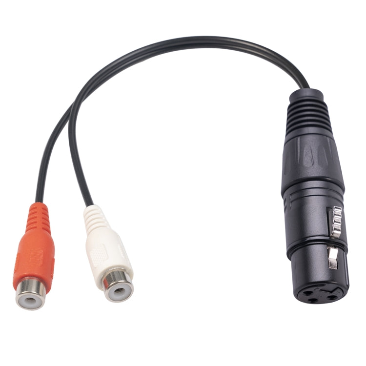 3714 Cable de audio XLR hembra de 3 pines a 2 x RCA hembra, longitud: 20 cm, XLR F to 2 x RCA F