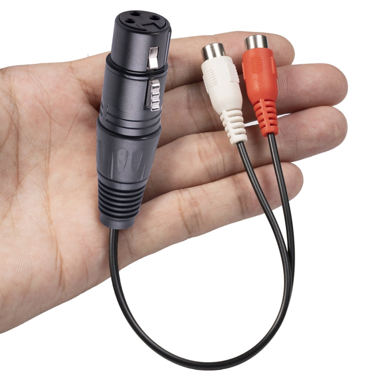 3714 Cable de audio XLR hembra de 3 pines a 2 x RCA hembra, longitud: 20 cm, XLR F to 2 x RCA F