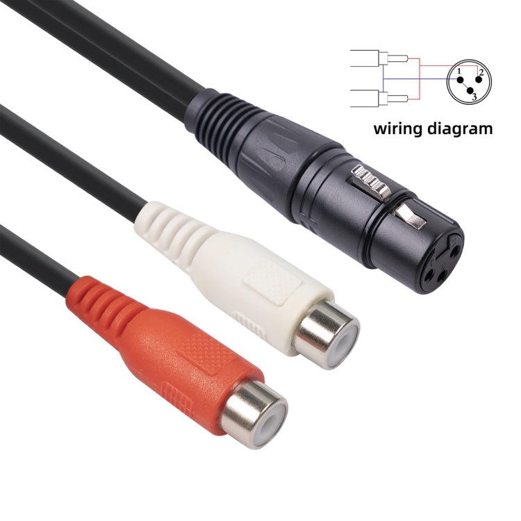 3714 Cable de audio XLR hembra de 3 pines a 2 x RCA hembra, longitud: 20 cm, XLR F to 2 x RCA F