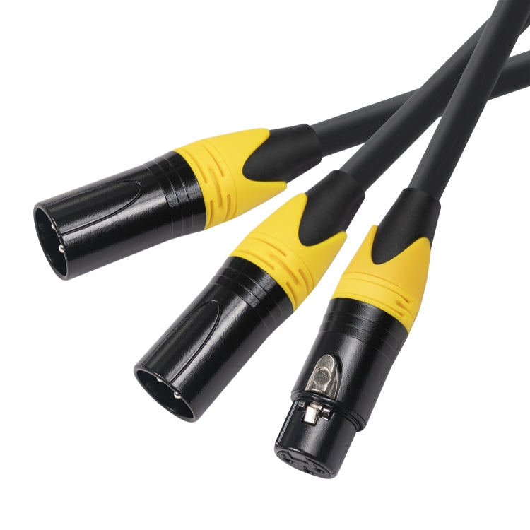 XK303MMF-10 Cable de audio XLR hembra de 3 pines a XLR macho doble, longitud: 1 m, XLR F to 2 x XLR M
