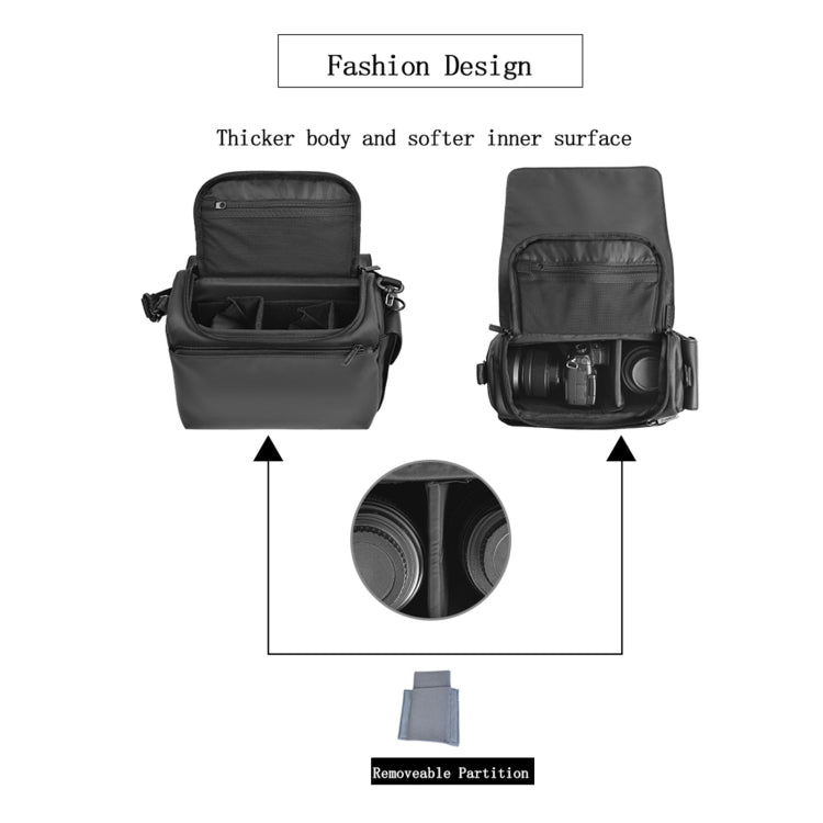 Bolso bandolera para cámara CADeN D73, resistente al agua, a prueba de golpes, para cámara, 23.5 x 14 x 19cm Black White, 28 x 15 x 20cm Black