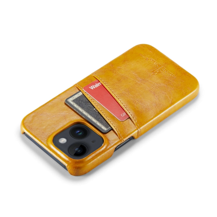 Funda de cuero PU con textura de cera de aceite retro Fierre Shann con ranuras para tarjetas, For iPhone 14, For iPhone 14 Plus, For iPhone 14 Pro, For iPhone 14 Pro Max
