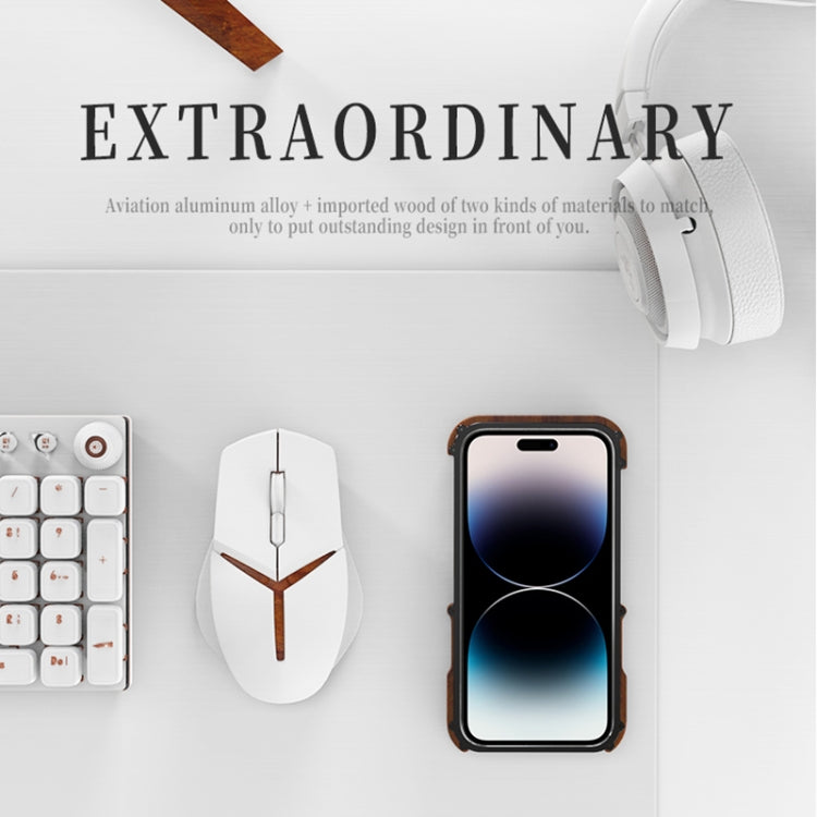 R-JUST Ironwood Generation Metal + Funda para teléfono de madera, For iPhone 14, For iPhone 14 Plus, For iPhone 14 Pro, For iPhone 14 Pro Max