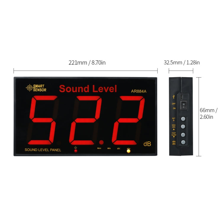 Medidor de nivel de sonido inteligente de pared SmartSensor AR884A