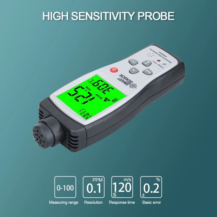 Medidor detector portátil de gas amoniaco NH3 SmartSensor AR8500, AR8500