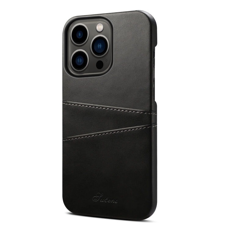 Estuche para teléfono con ranuras para tarjetas con textura de becerro Suteni, For iPhone 14, For iPhone 14 Plus, For iPhone 14 Pro, For iPhone 14 Pro Max