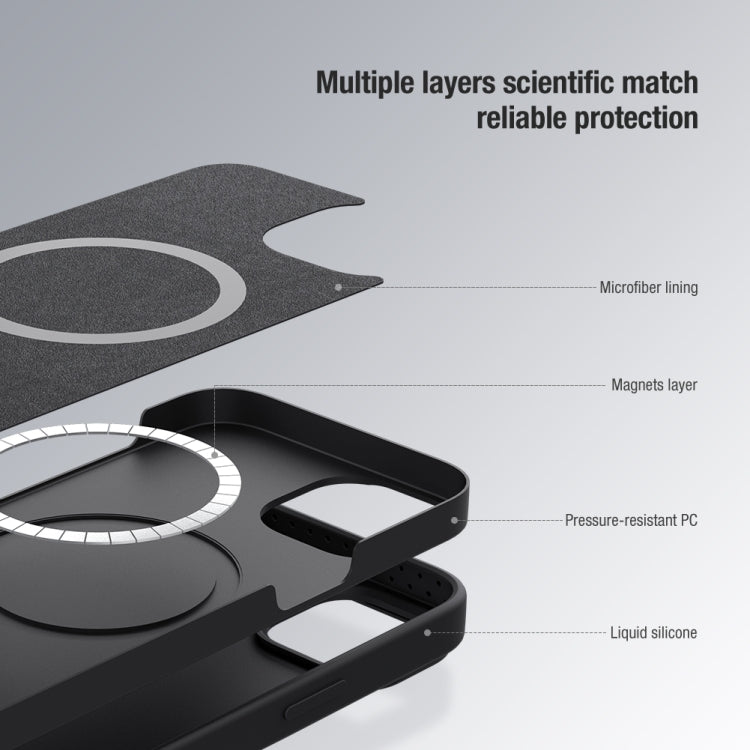 NILLKIN CamShield MagSafe Funda de silicona líquida para teléfono, For iPhone 14 Pro, For iPhone 14, For iPhone 14 Plus, For iPhone 14 Pro Max