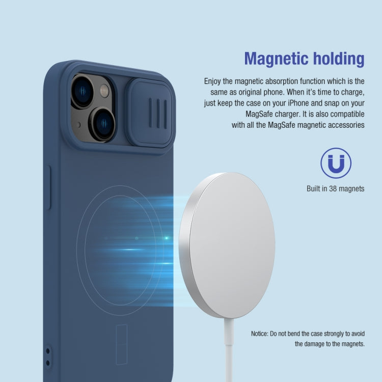 NILLKIN CamShield MagSafe Funda de silicona líquida para teléfono, For iPhone 14 Pro, For iPhone 14, For iPhone 14 Plus, For iPhone 14 Pro Max