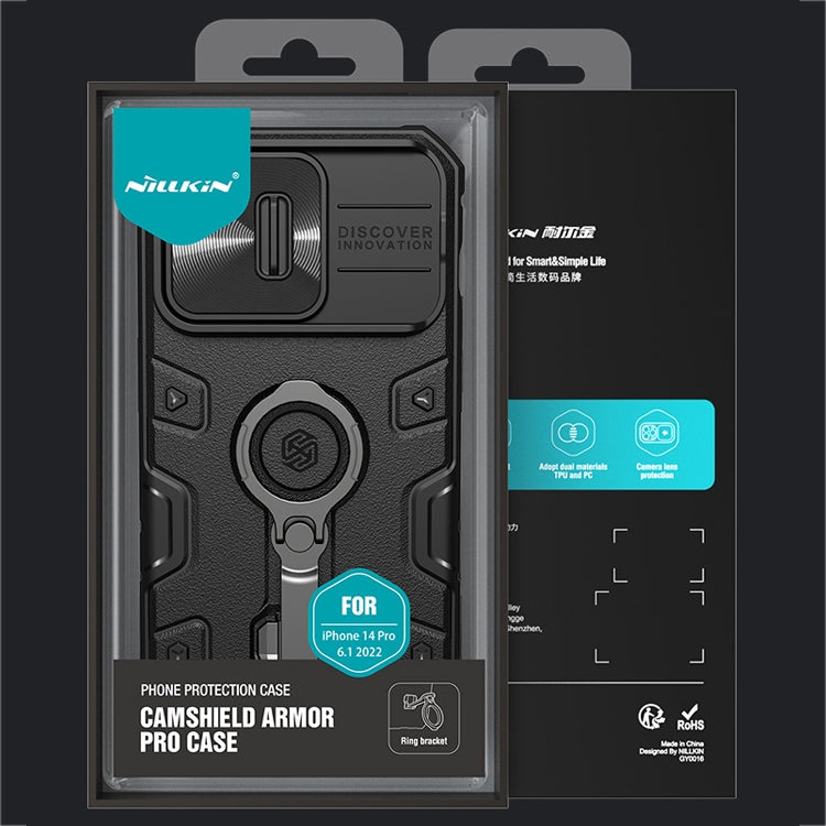 Estuche protector NILLKIN CamShield Armor a prueba de golpes, For iPhone 14, For iPhone 14 Pro, For iPhone 14 Plus, For iPhone 14 Pro Max