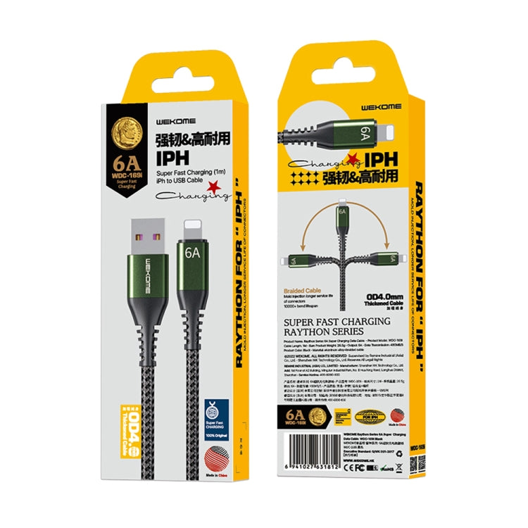 WEKOME WDC-169I Raython Series 6A USB a cable de datos de carga rápida de 8 pines, Length: 1m