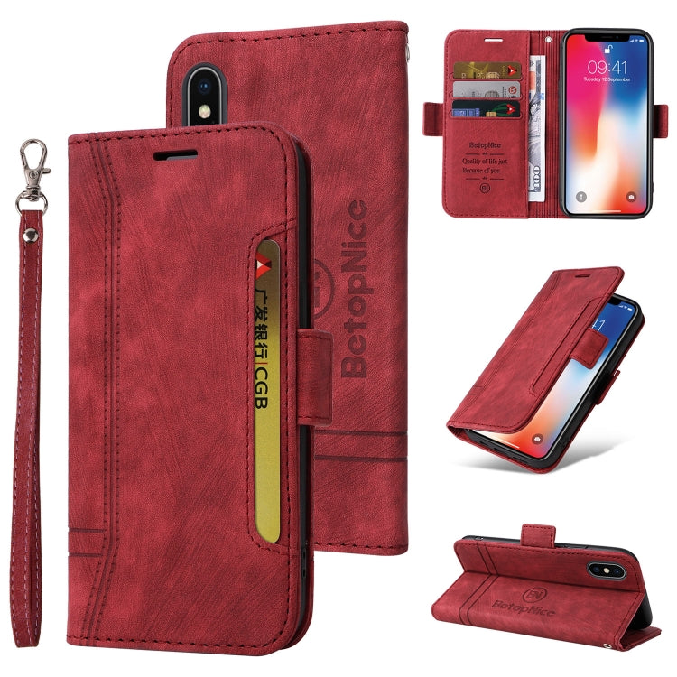 BETOPNICE Estuche de cuero con hebilla de doble cara para teléfono, For iPhone 12 / 12 Pro, For iPhone 12 Pro Max, For iPhone 11, For iPhone 11 Pro, For iPhone 11 Pro Max, For iPhone X / XS, For iPhone XR, For iPhone XS Max                             ...