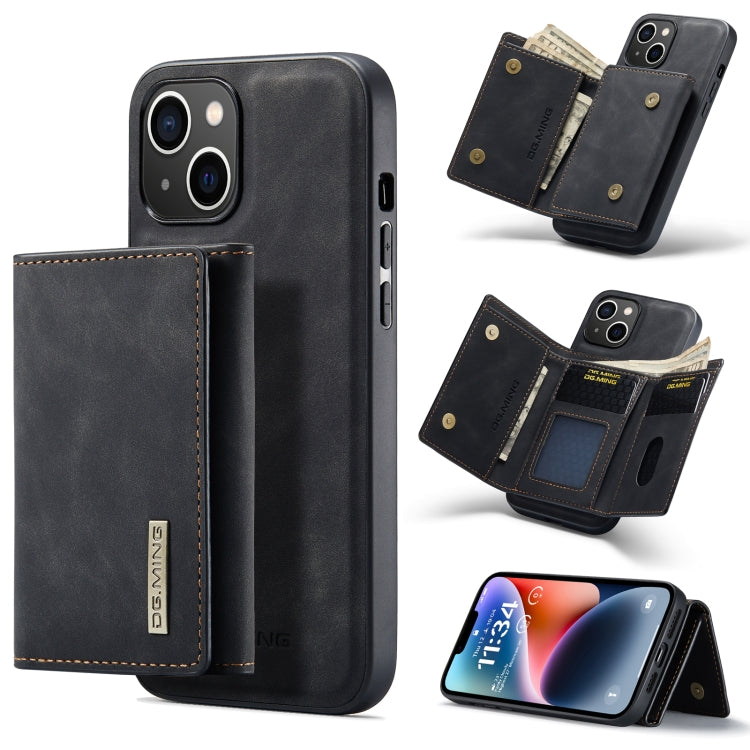 DG.MING M1 Series Estuche de cuero con billetera para múltiples tarjetas de 3 pliegues, For iPhone 14, For iPhone 14 Plus, For iPhone 14 Pro, For iPhone 14 Pro Max