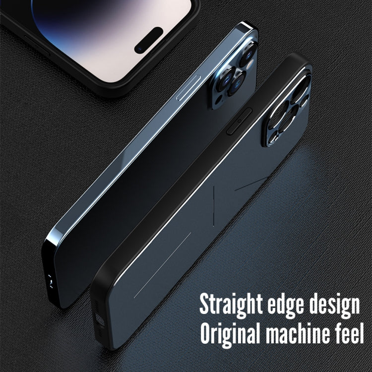 R-JUST RJ52 Estuche para teléfono a prueba de golpes de TPU de metal estilo 3 líneas, For iPhone 14, For iPhone 14 Plus, For iPhone 14 Pro, For iPhone 14 Pro Max