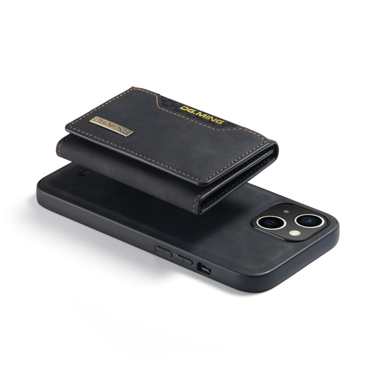 DG.MING M2 Series Estuche de cuero magnético con bolsa para tarjetas de 3 pliegues, For iPhone 14, For iPhone 14 Plus, For iPhone 14 Pro, For iPhone 14 Pro Max