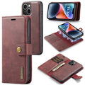 DG.MING Crazy Horse Texture Estuche de cuero magnético desmontable, For iPhone 14, For iPhone 14 Plus, For iPhone 14 Pro, For iPhone 14 Pro Max