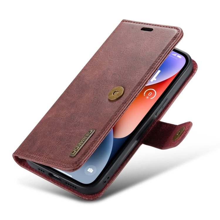 DG.MING Crazy Horse Texture Estuche de cuero magnético desmontable, For iPhone 14, For iPhone 14 Plus, For iPhone 14 Pro, For iPhone 14 Pro Max