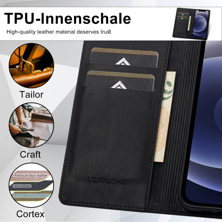 LC.IMEEKE RFID Funda de cuero antirrobo para teléfono, For iPhone 12 mini, For iPhone 11, For iPhone 11 Pro, For iPhone 11 Pro Max