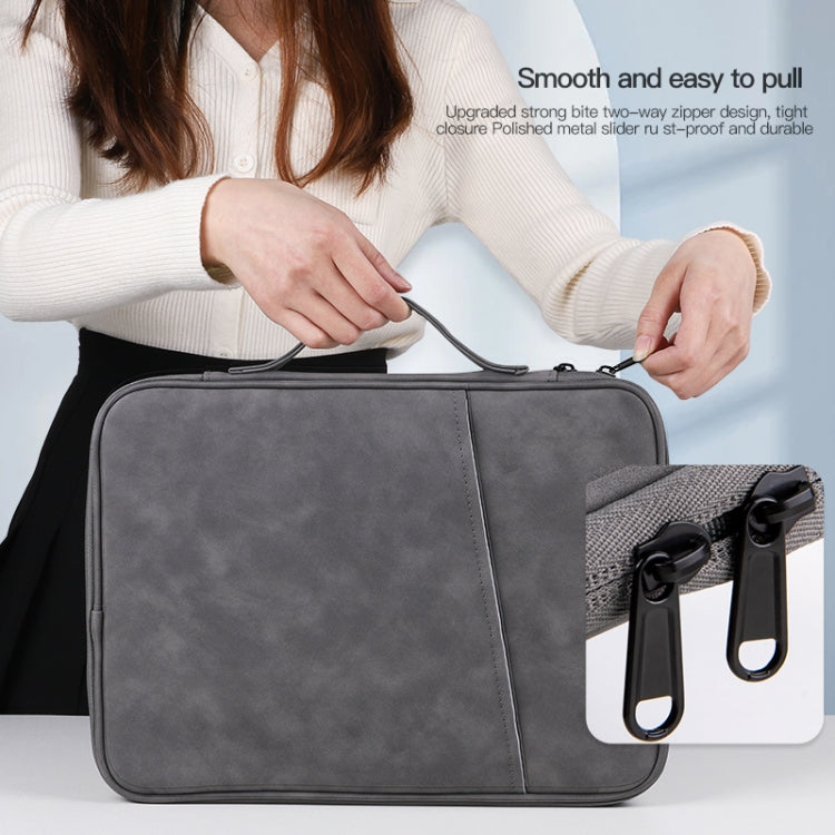 Bolso portátil de cuero con textura de piel de oveja, For 9.7-11 inch Laptop, For 12.9-13 inch Laptop