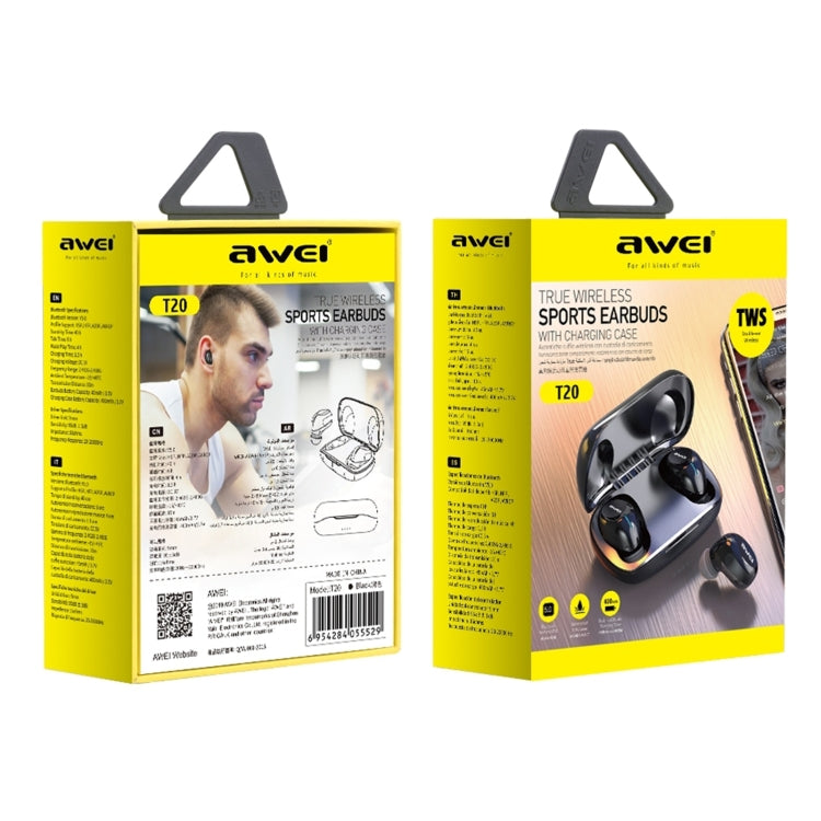 awei T20 Bluetooth 5.1 Audífonos inalámbricos verdaderos, T20