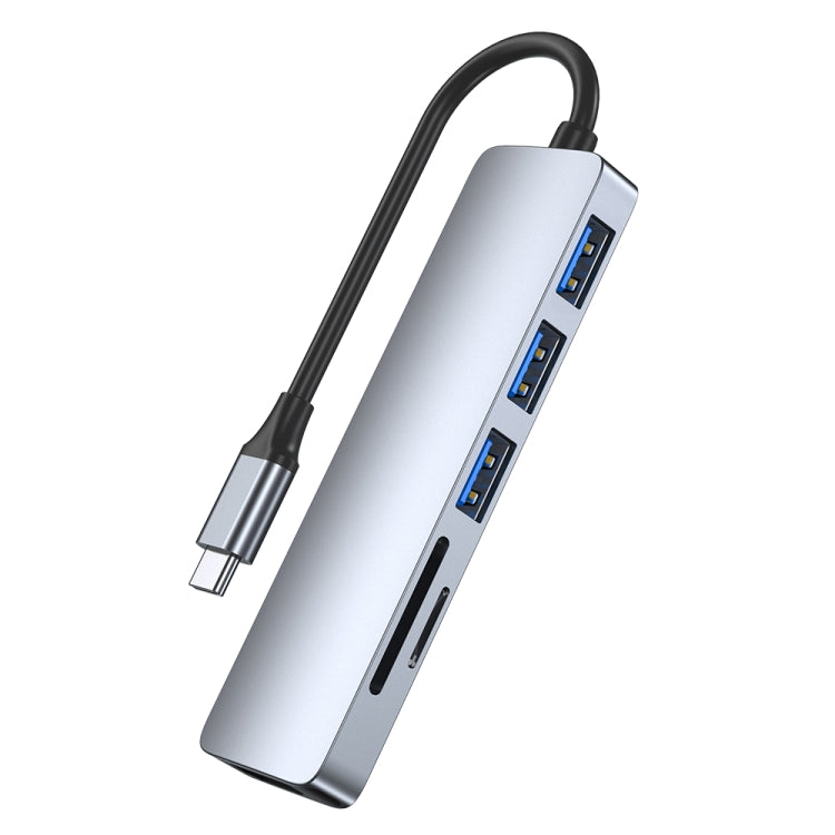 Adaptador HUB de estación de acoplamiento USB-C/Tipo-C a USB 6 en 1, 6 in 1