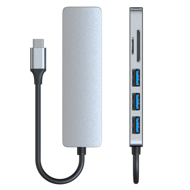 Adaptador HUB de estación de acoplamiento USB-C/Tipo-C a USB 6 en 1, 6 in 1