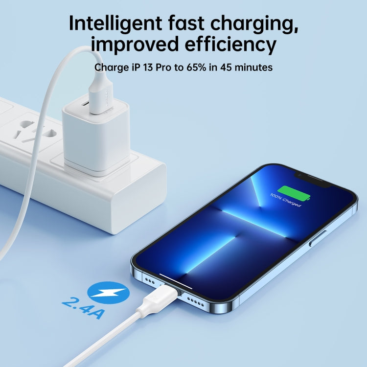 JOYROOM S-UL012A9 2.4A USB a cable de datos de carga rápida de 8 pines, 2m, 1m, 0.25m