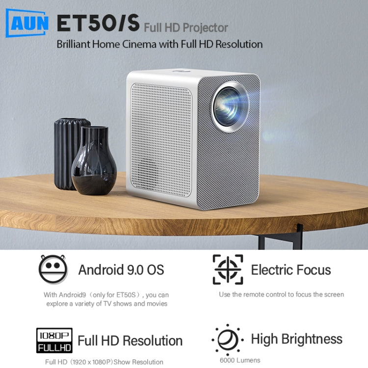 AUN ET50 4 pulgadas 180 lúmenes 1920x1080P Mini proyector LED inteligente, US Plug, EU Plug, UK Plug, AU Plug