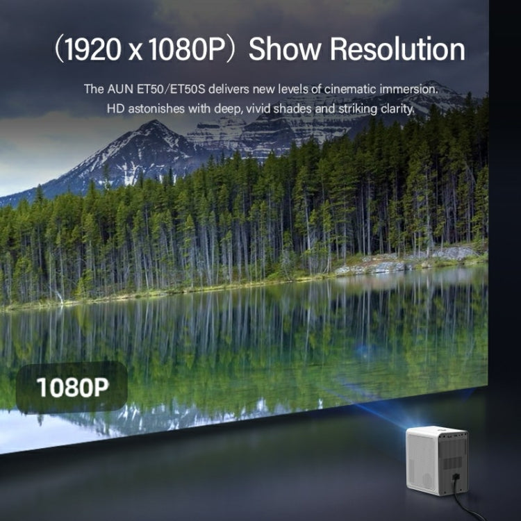 AUN ET50 4 pulgadas 180 lúmenes 1920x1080P Mini proyector LED inteligente, US Plug, EU Plug, UK Plug, AU Plug