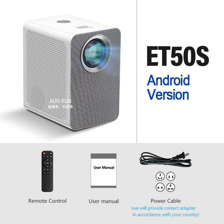 AUN ET50 4 pulgadas 180 lúmenes 1920x1080P Mini proyector LED inteligente, US Plug, EU Plug, UK Plug, AU Plug