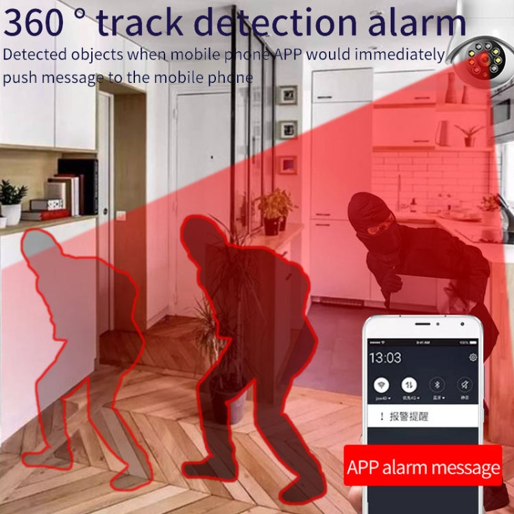 DP31 Cámara de vigilancia WiFi con bombilla HD de 2.0MP, compatible con detección de movimiento, visión nocturna, fuente de luz dual, Dual Light Source