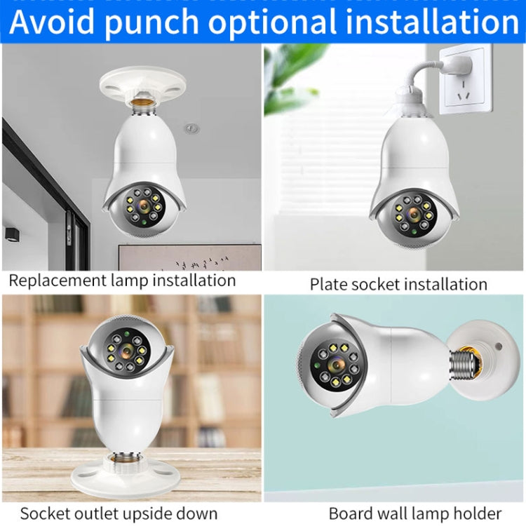 DP31 Cámara de vigilancia WiFi con bombilla HD de 2.0MP, compatible con detección de movimiento, visión nocturna, fuente de luz dual, Dual Light Source