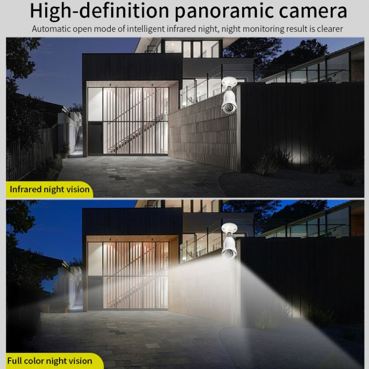 DP31 Cámara de vigilancia WiFi con bombilla HD de 2.0MP, compatible con detección de movimiento, visión nocturna, fuente de luz dual, Dual Light Source