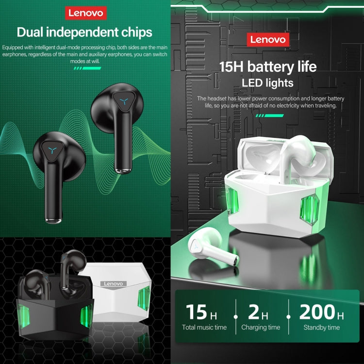 Lenovo GM5 TWS Bluetooth Inalámbrico Deportes A prueba de agua Reducción de ruido Auriculares para juegos con micrófono, GM5