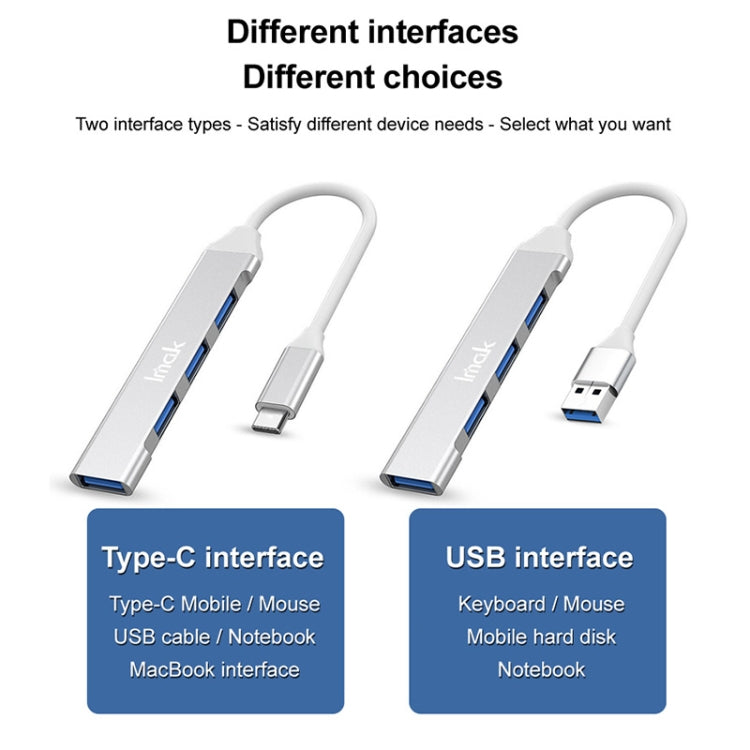 Estación de acoplamiento multifuncional imak 4 en 1 HUB, USB, USB-C / Type-C