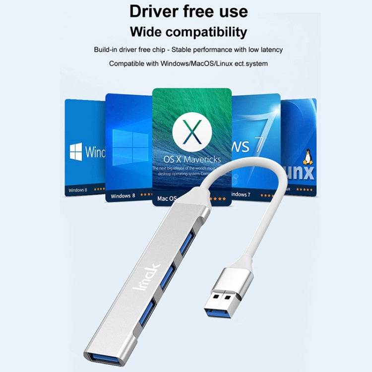 Estación de acoplamiento multifuncional imak 4 en 1 HUB, USB, USB-C / Type-C