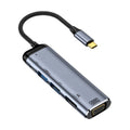 Y002 6 en 1 Tipo-C a VGA+HDMI+Dual USB+Dual USB-C/Adaptador multifunción de interfaz Tipo-C, Y002