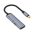 Y003 5 en 1 USB-C/Type-C a USB3.1+USB2.0+Dual USB-C/Type-C+Adaptador multifunción de interfaz de audio de 3,5 mm, Y003